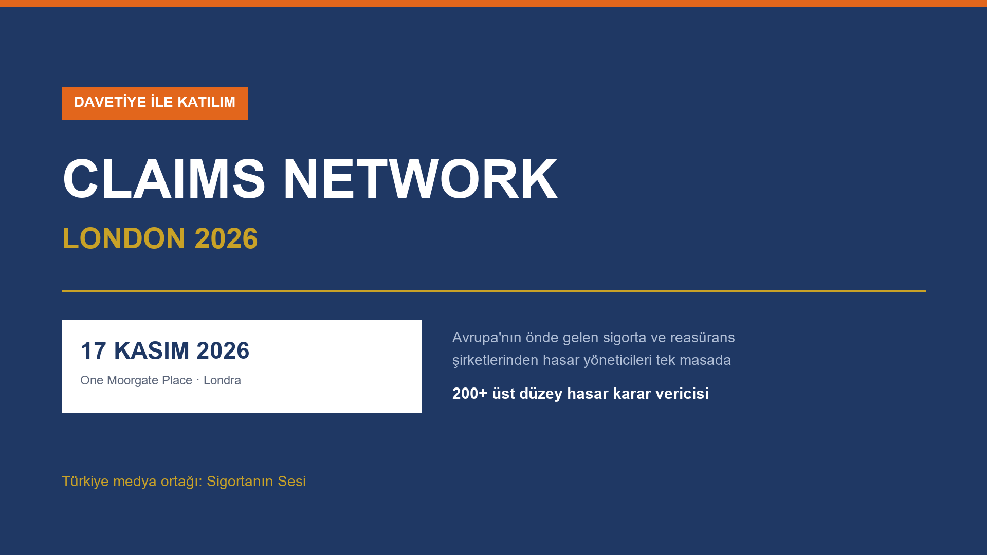 Claims Network London 2026 17 Kasım'da Londra'da düzenlenecek